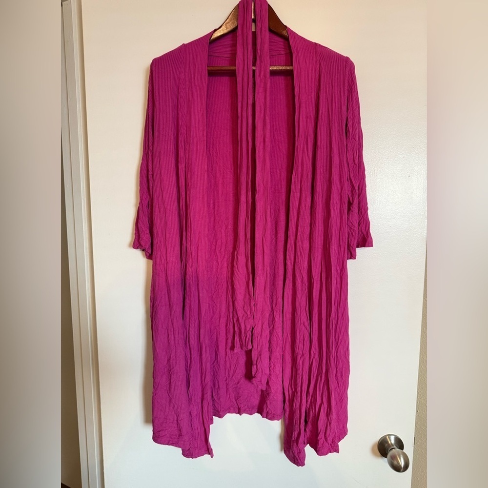 Posh Peanut Women’s Ribbed Robe Size Large Pink - Picture 2 of 3